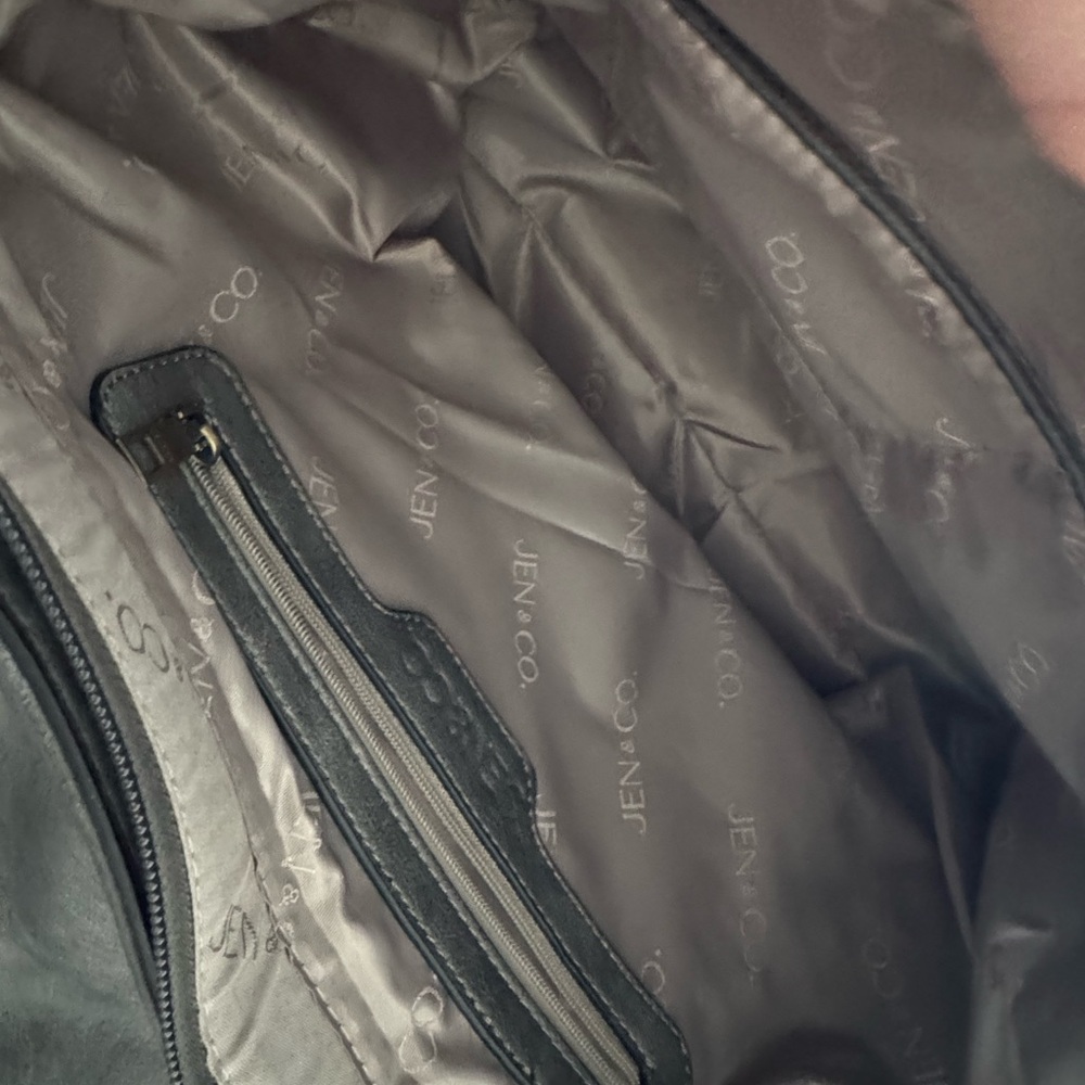 Jen & Co Foster Vegan Distressed Crossbody Bag Charcoal - Picture 3 of 3